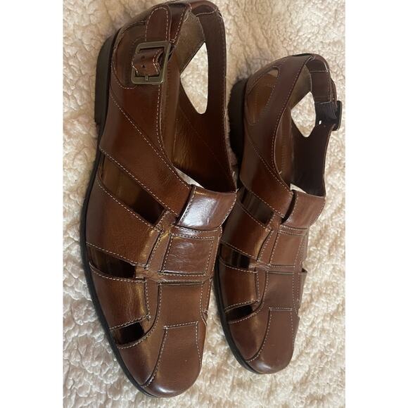 Bragano Mens Fisherman Sandals Size 9 Brown Leather Buckle Summer Dress Shoes main image 7